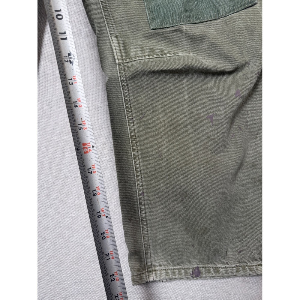 We The Free People Tinsley Patchwork Carpenter Pants Olive Green 29 Wide Leg - Picture 8 of 8